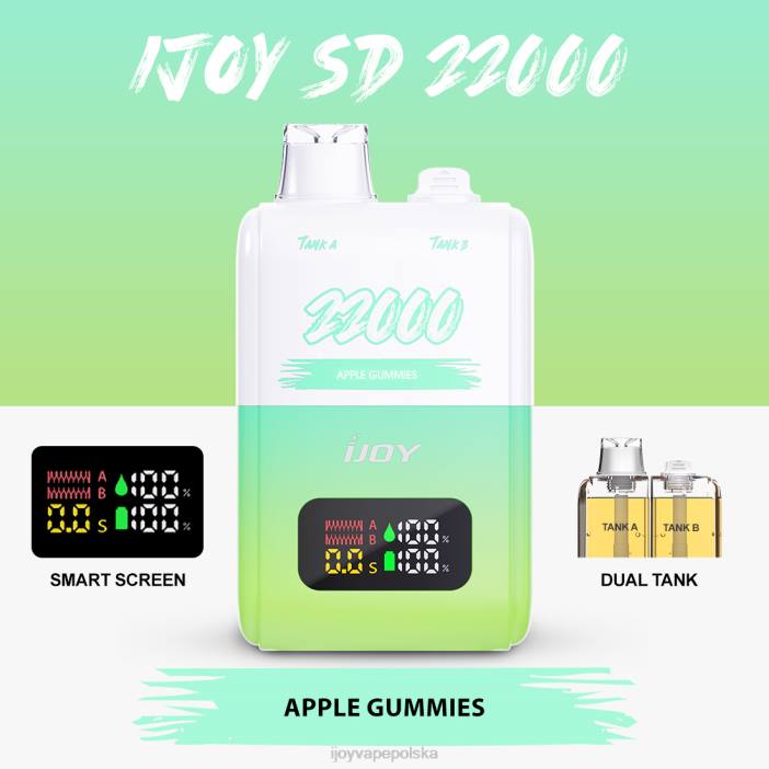 iJOY Vape Flavors - iJOY SD 22000 jednorazowe 8XFT145 żelki jabłkowe