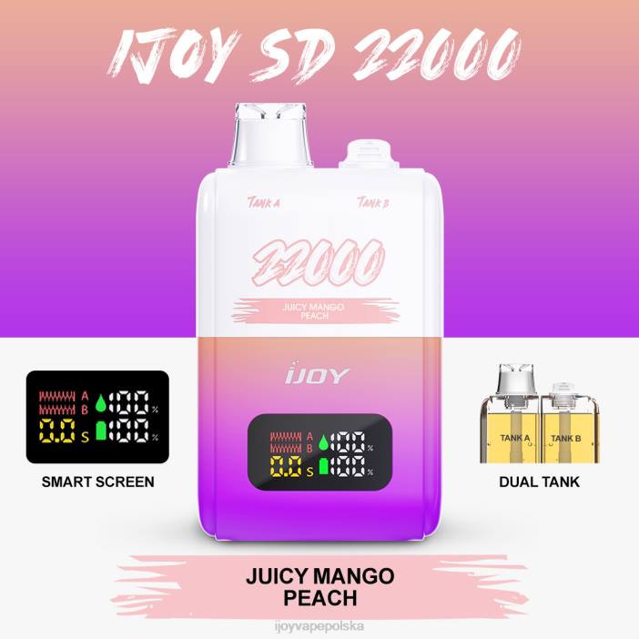 iJOY Vape Review - iJOY SD 22000 jednorazowe 8XFT156 soczysta brzoskwinia mango