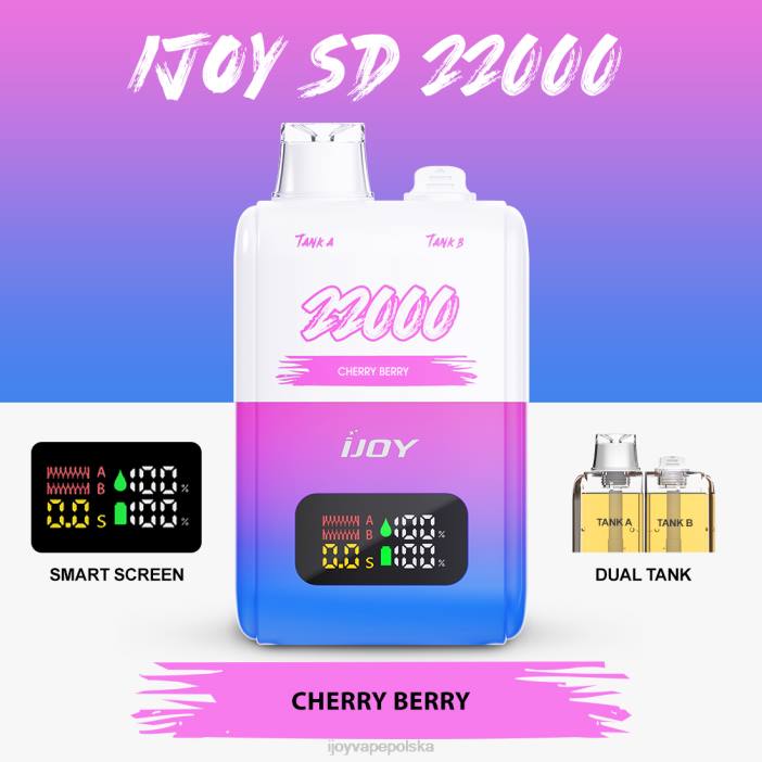 iJOY Vape Shop - iJOY SD 22000 jednorazowe 8XFT150 Cherry Berry